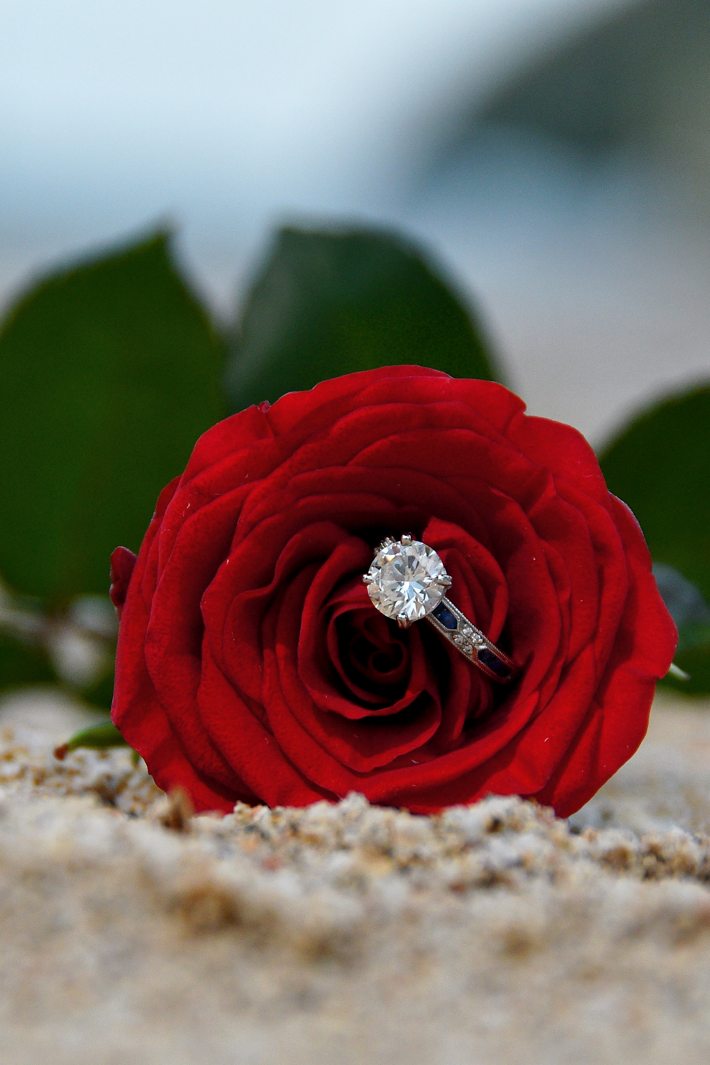 Beach engagement photo